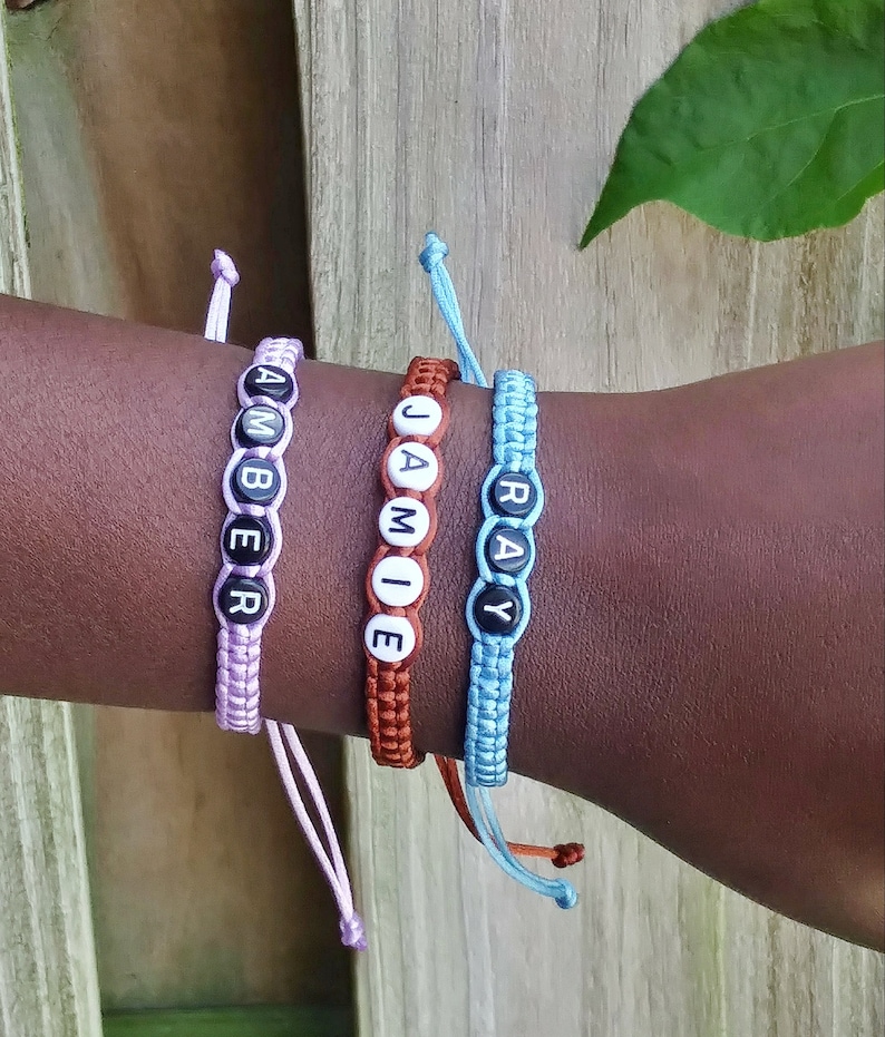Name Bracelet, Personalized Bracelet, Custom Name Bracelet, Name Cord Bracelet, Friendship Bracelet, Letter Bracelet, Macrame Bracelet image 4