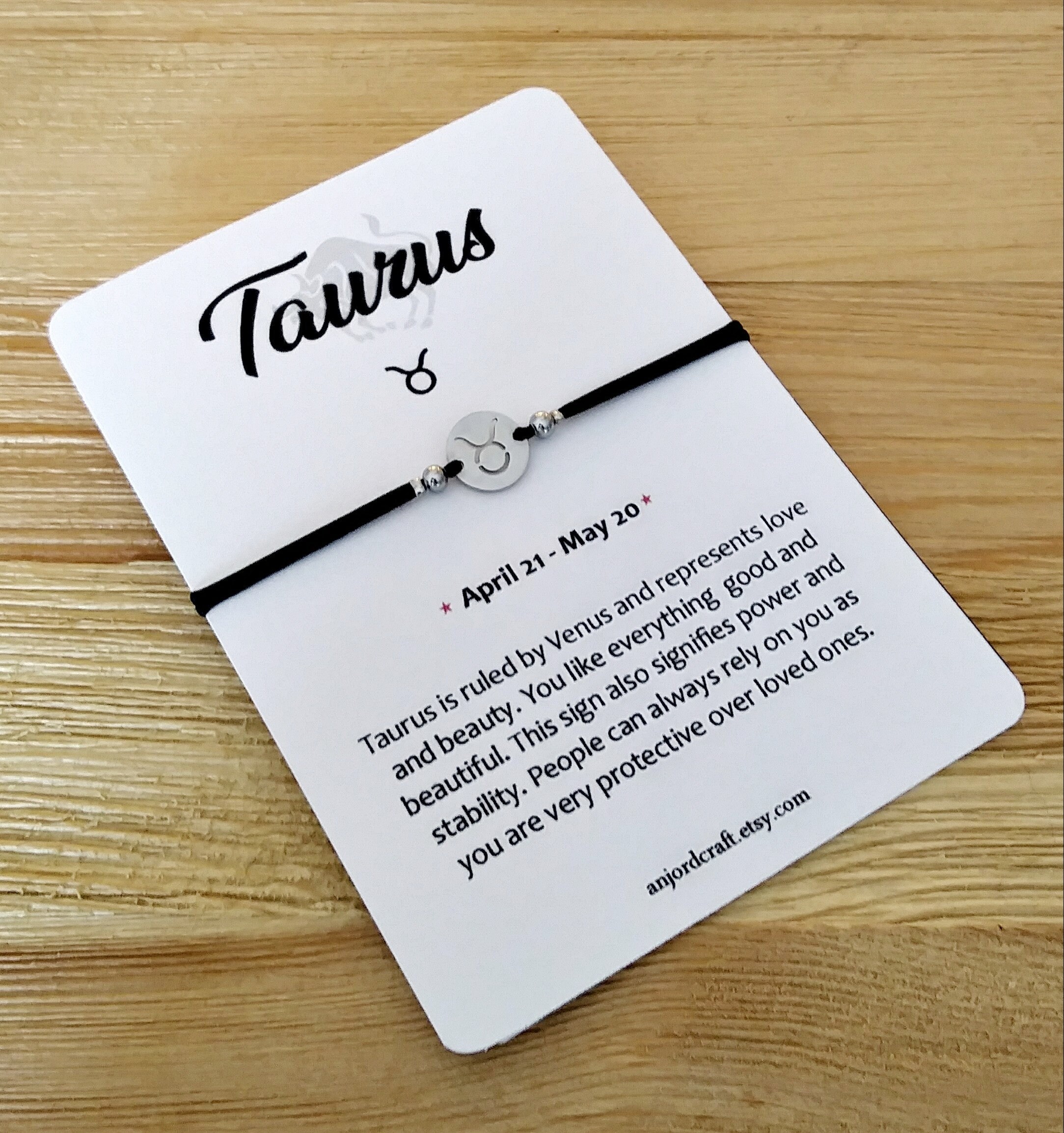 Taurus Zodiac Sign Bracelet Zodiac Bracelet Taurus Bracelet Etsy