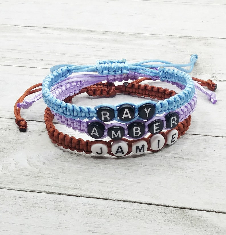 Name Bracelet, Personalized Bracelet, Custom Name Bracelet, Name Cord Bracelet, Friendship Bracelet, Letter Bracelet, Macrame Bracelet image 2