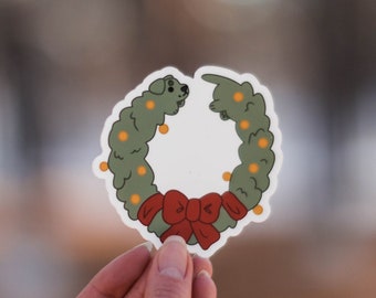 Christmas Wreath Pup | Dachshund | Wiener Dog Sticker