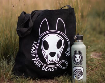 Dog Training Tote Bag: "Leash Your Beast" Cotton Canvas