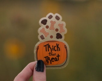 Clear Pumpkin Dog Training Sticker | Trick or Treat