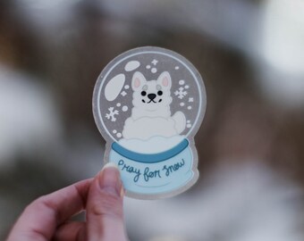 Clear Snow Globe | Snowman | Dog Sticker - Etsy