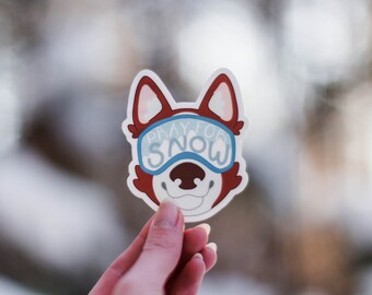Pray For Snow - Husky sticker - Goggles - Vinyl Sticker