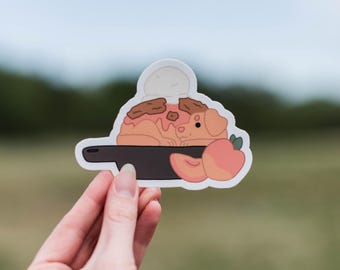 Peach Cobbler Dog Sticker | Waterproof Vinyl Decal | Southern Dog Mom Gift