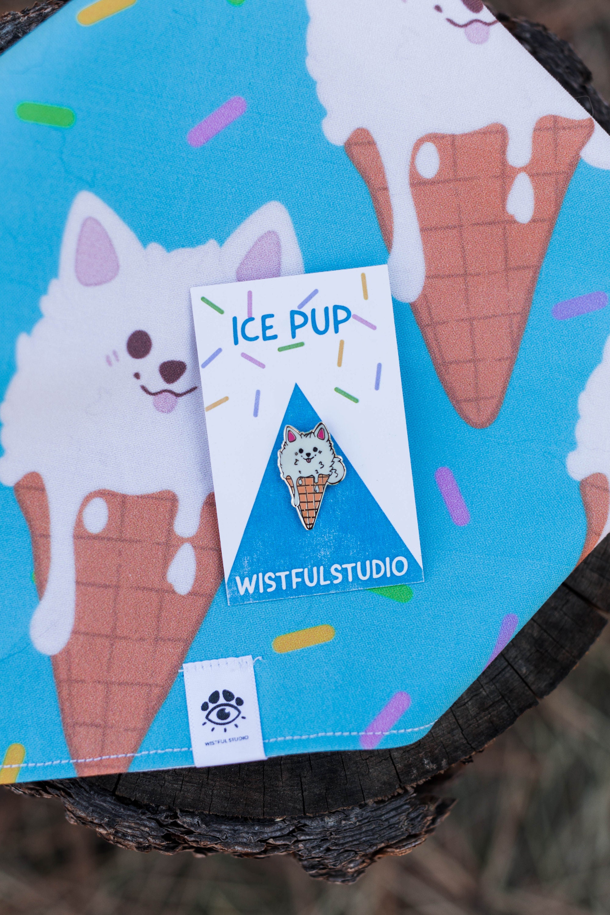 Ice Pup Enamel Pin Ice Cream dog American Eskimo Dog Pin Etsy