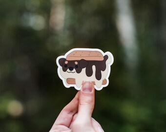 S'mores Pup Dog Sticker Australian Shepherd Food