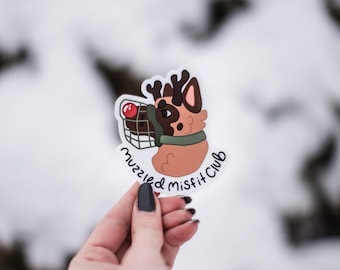 Muzzled Misfit Club | Dog Muzzle Sticker | Rudolph The Red Nose Reindeer