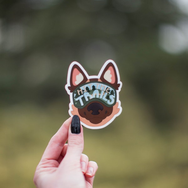 Hit The Trails | Goggles | Dog Sticker