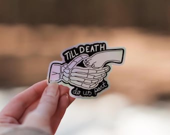 Till Death Do Us Part | Skeleton Hand and Paw | Holographic Dog Sticker