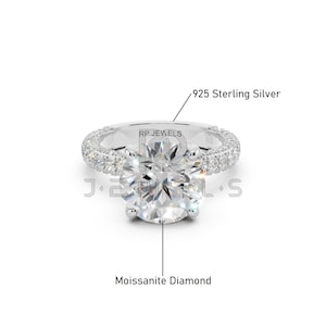 4.00CT Round Cut Moissanite Engagement Ring in 925 Sterling Silver | Sparkling Solitaire Ring | Dainty Promise Ring | Bridal Wedding Jewelry