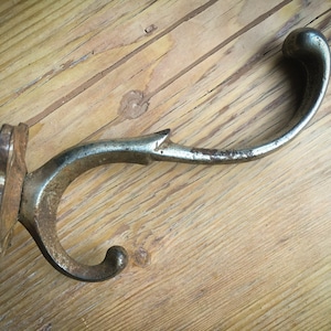 Large Vintage Metal Coat hook, Wall peg, hat Hanger.