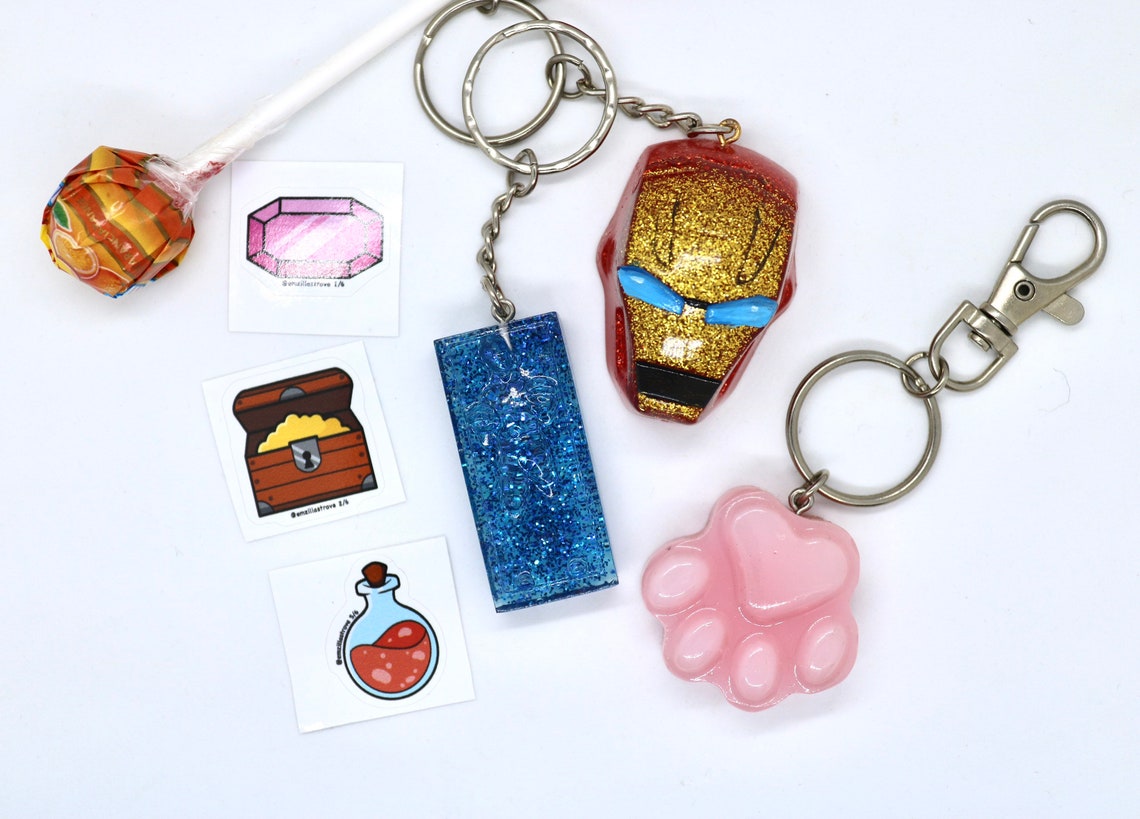 Keychain Mystery Box Keyring Gift Box Etsy