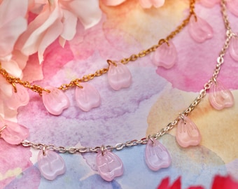 Cherry Blossom Choker | Cute Pink Sakura Necklace | Japanese Flower Inspired Jewellery |  Gifts for Cherry Blossom Lovers