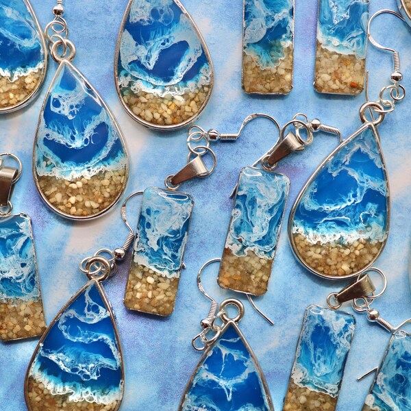 Sea Themed Resin Earrings | Tropical Beach Inspired Jewellery | Gifts for Ocean Lovers | CLIP ONS AVAILABLE