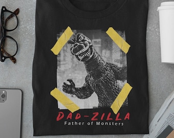 Dad-Zilla Shirt Black Father T-Shirt lustiges Vatertag Shirt mit Godzilla Print Godzilla Shirt Kaiju Shirt