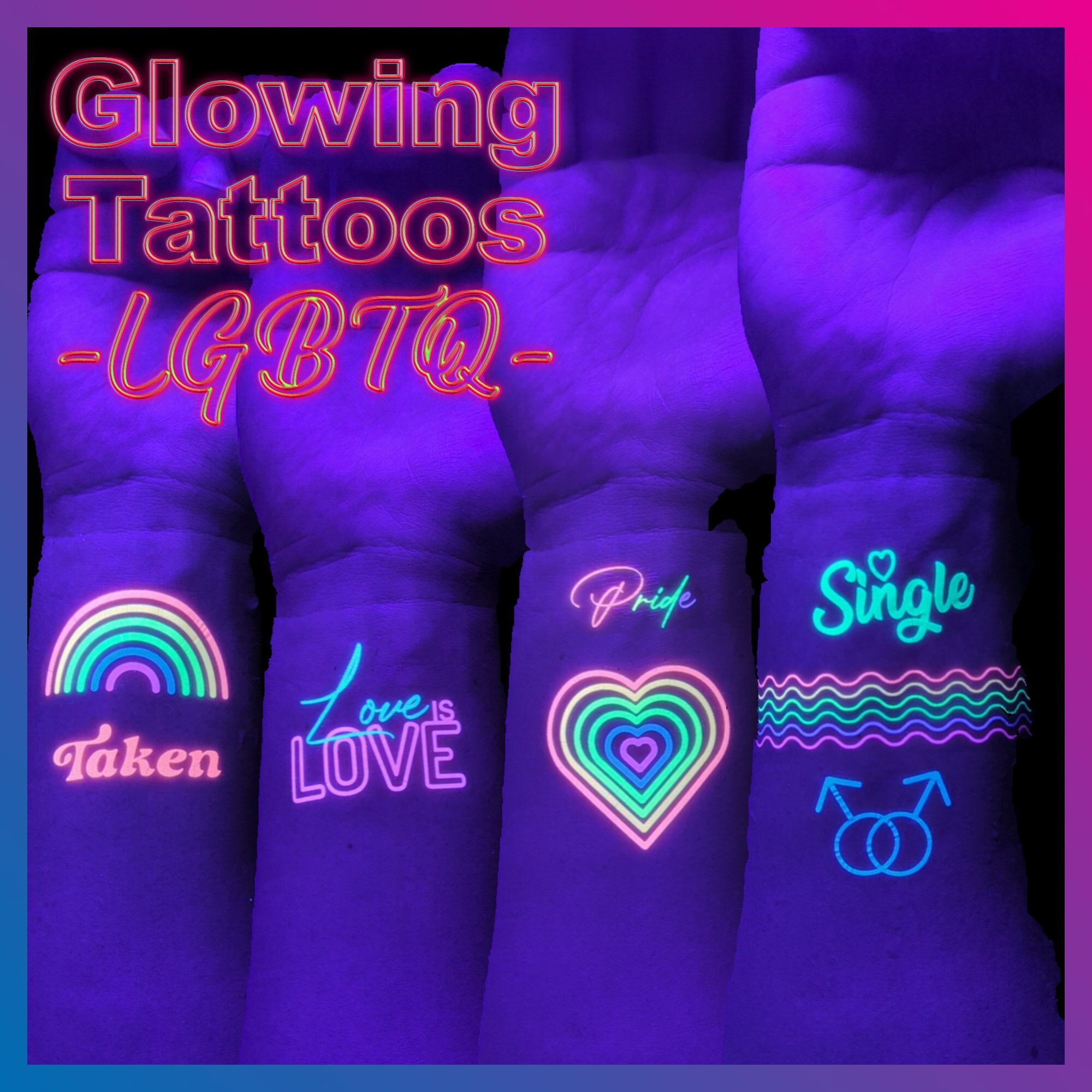 UV Glow in the Dark Party Tattoos Cannabis Marijuana Temporary