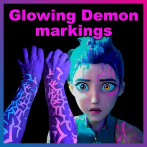 UV Schwarzlicht Reaktiv Glow in the Dark Party Tattoos - Rumi Demon Marking Tattoos - Fluoreszierende Neon temporäre Tattoos - Dämonenjäger