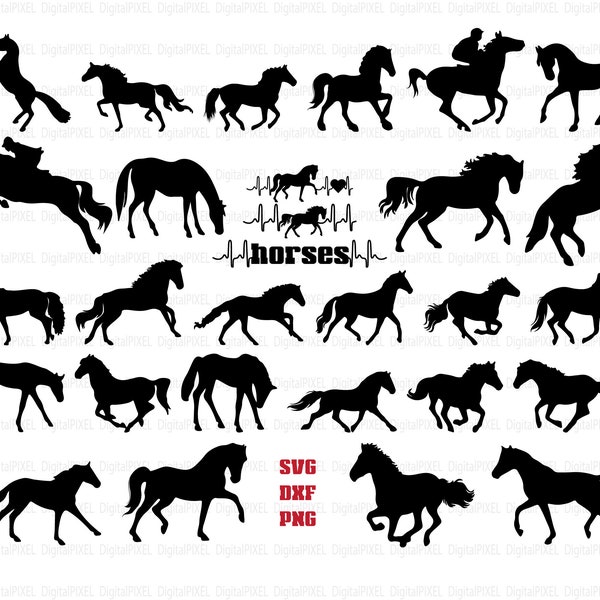 HORSE SVG, Horse clipart, Equestrian svg, Horse Racing, Horse DXF, Horse cricut, Horse cut file, Horse svg file, horse silhouette, pferd svg