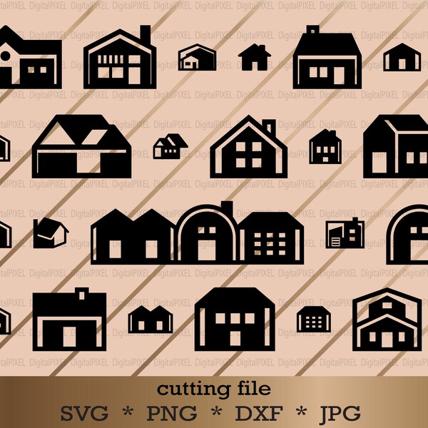 Svg Flat Roof House - Etsy