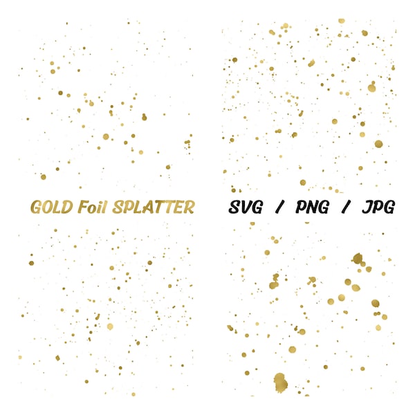 Gold Splatter SVG digitaler Download, Splatter Overlay, Gold Splatter Png, Gold Splash svg, Splatter png, Farbe Splatter svg, Splatter Clipart