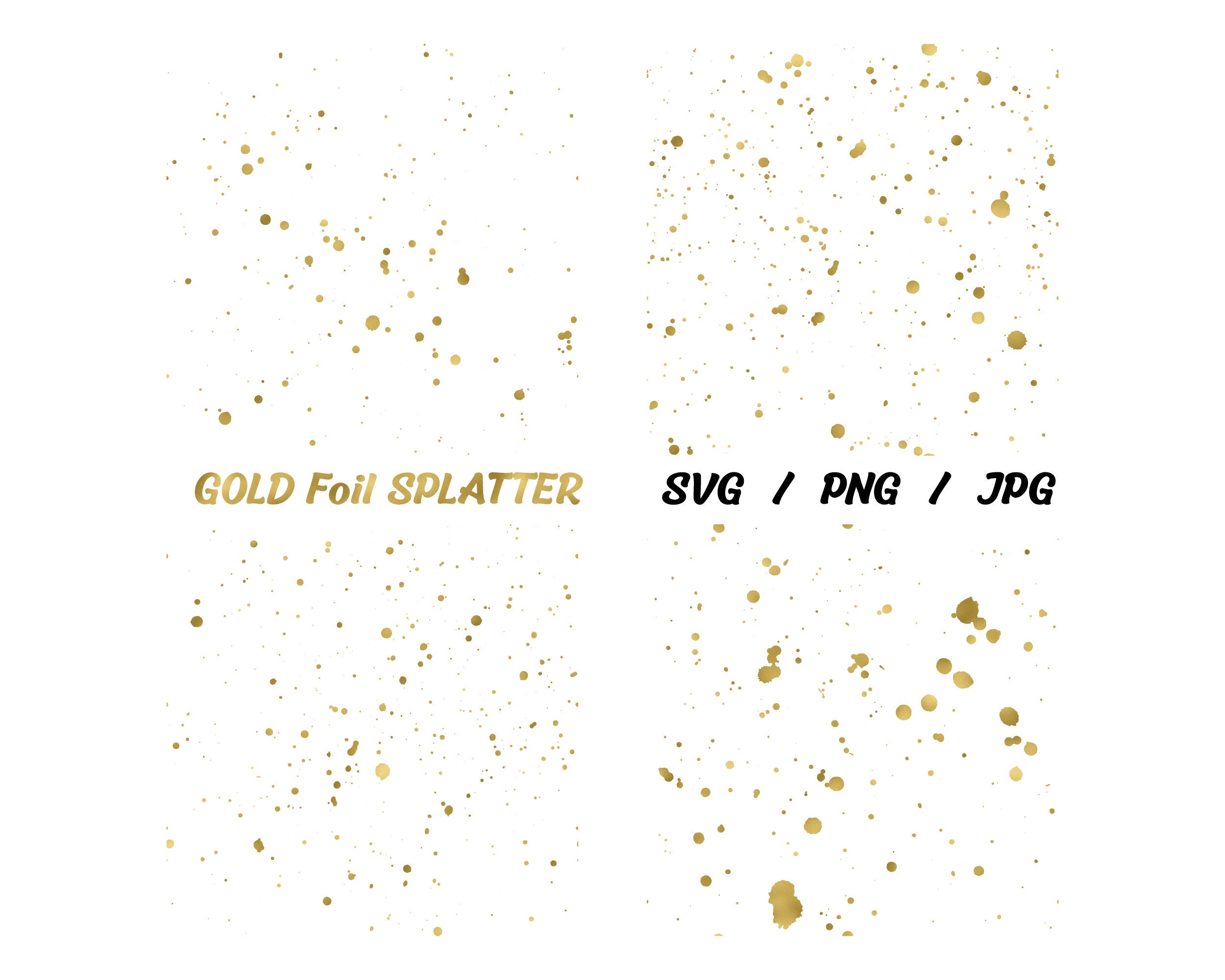 Gold Splatter Svg Digital Download Splatter Overlay Gold Etsy