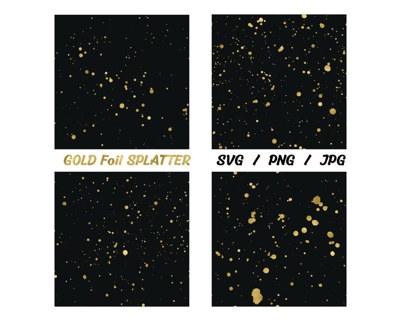 Gold splatter SVG Digital Download, splatter overlay, Gold Splatter png, Gold splash svg, splatter png, paint splatter svg, splatter clipart image 2