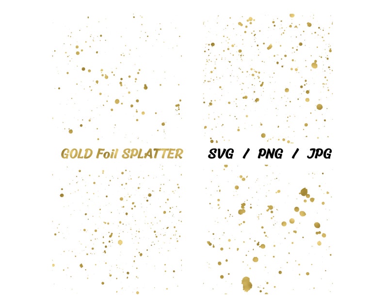 Gold splatter SVG Digital Download, splatter overlay, Gold Splatter png, Gold splash svg, splatter png, paint splatter svg, splatter clipart image 4