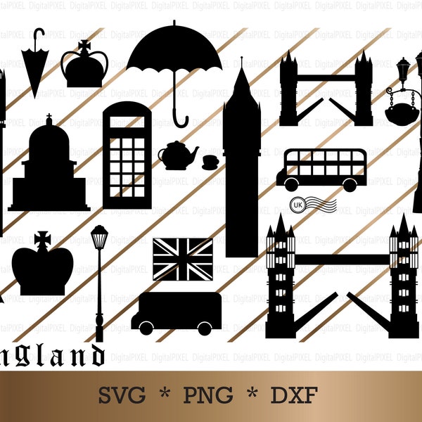 London SVG Digital Download, England DXF, London Silhouette, London Cricut vector, London Cut files, Great Britain svg, big ben silhouette.