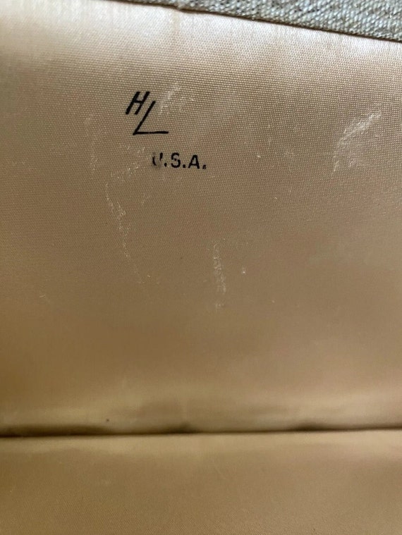 Vintage HL USA Silver Satin Handbag Crystal Clasp… - image 8