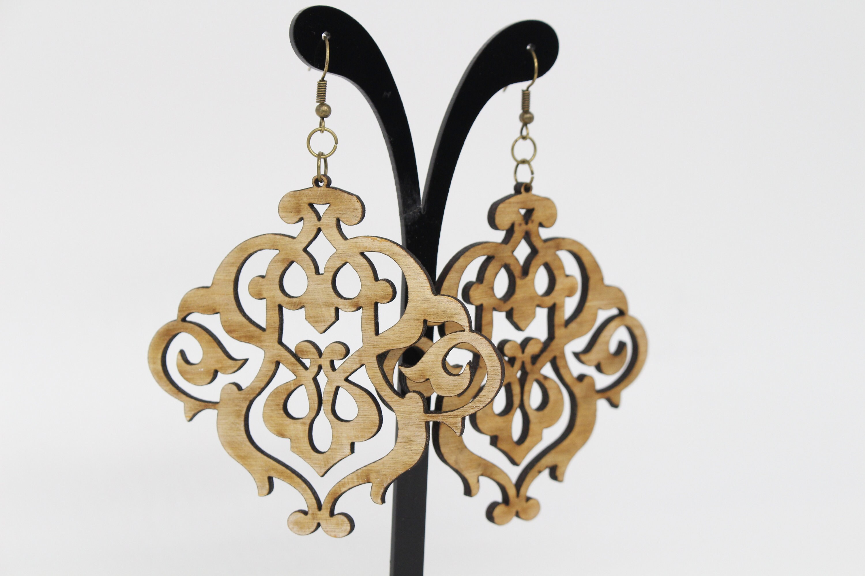 Wooden Dangle Earrings Lightweight Earrings Etsy