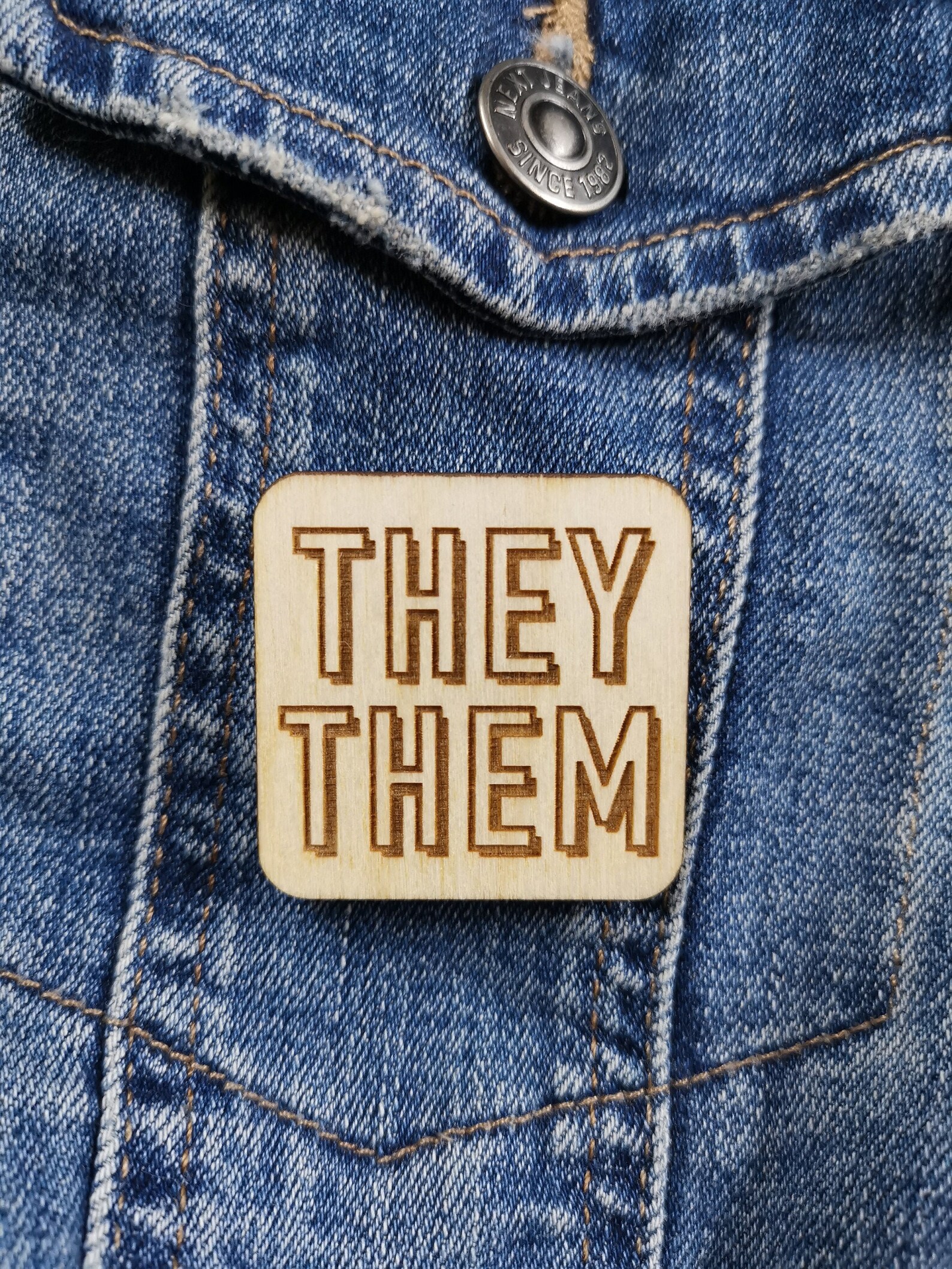 Pronoun Badge, They/them, Ze/zir, She/her, He/him, Coloured Acrylic or ...
