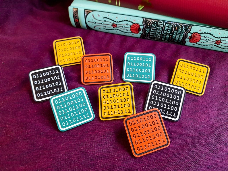 Binary Hello Pin Badge, Computer Science, Coding, Geek, Coloured ...
