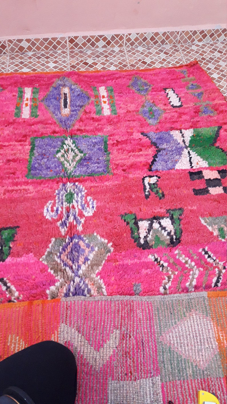 Pink rug Moroccan rug Boujaad rug Berber rug 100 handmade Etsy