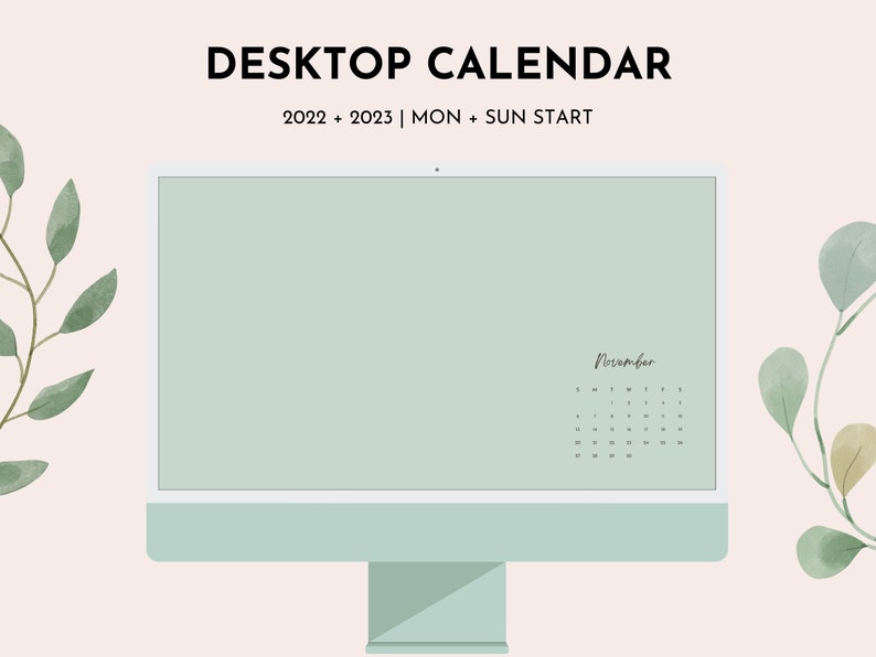 Minimal Wallpaper Calendar 2022 2023 Aesthetic Desktop Etsy Canada