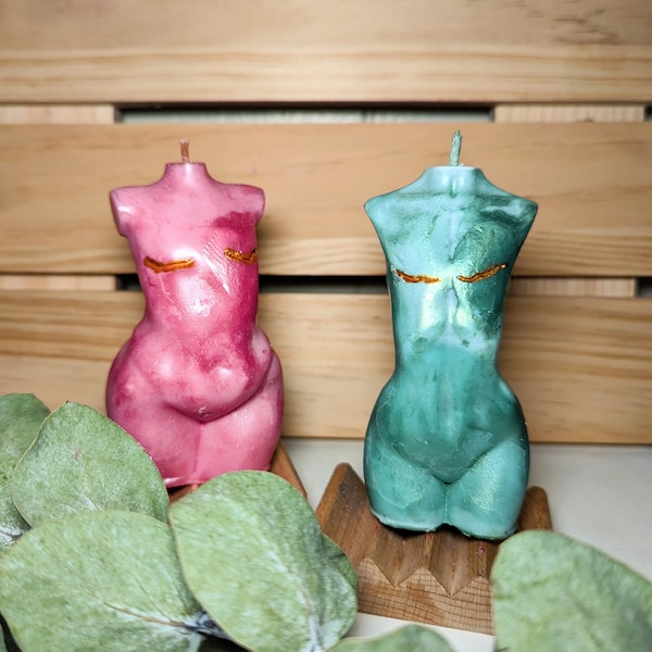 GODDESS SURVIVOR CANDLE Soy Wax Bilateral Double Mastectomy Slim and Plus Size Body