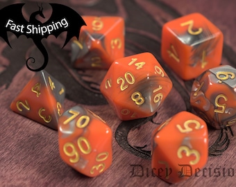 Orange Mystery Dice | Dungeons and Dragons | D&D | Wisdom Role Set D1003 Party Supply