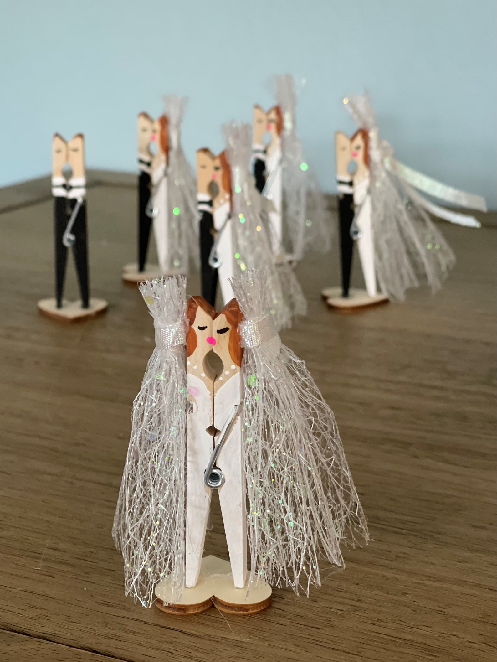 Bride & Groom Clothespin Etsy