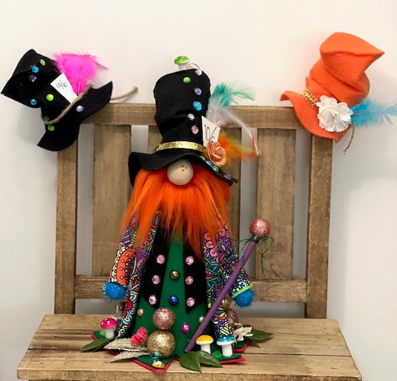 HAT PATTERN No-sew Mad-Hatter Style Hat for Gnomes or Dolls