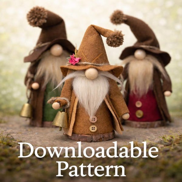 GNOME PATTERN -No Sew for 6" Rustic Gnome