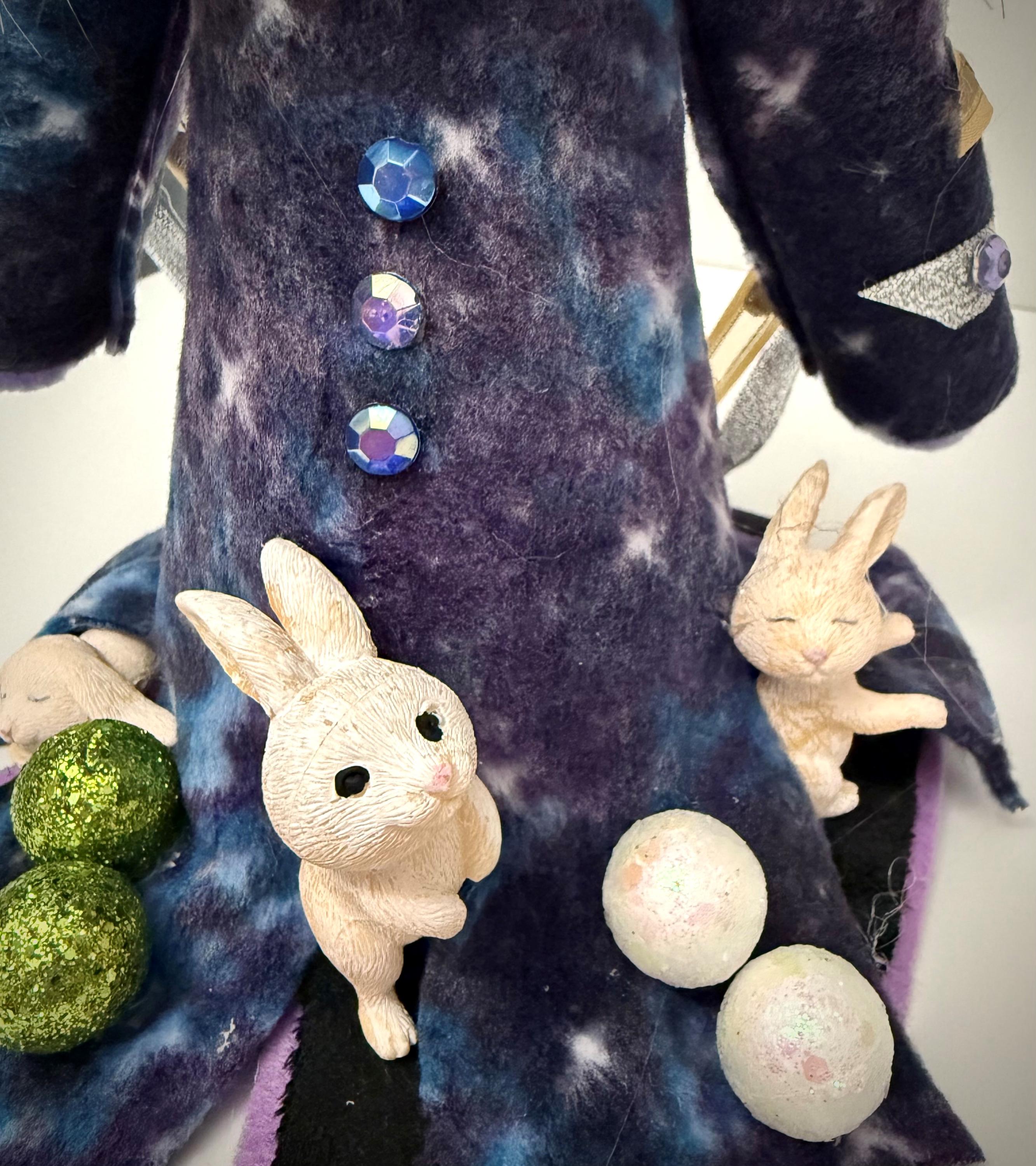 Magical Gnome With Rabbits - 11.5 Inches Tall - Etsy
