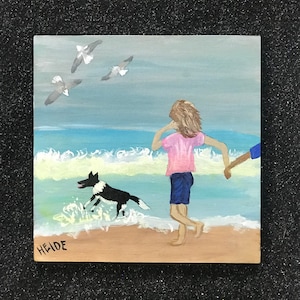 Beach, Dog, Girl