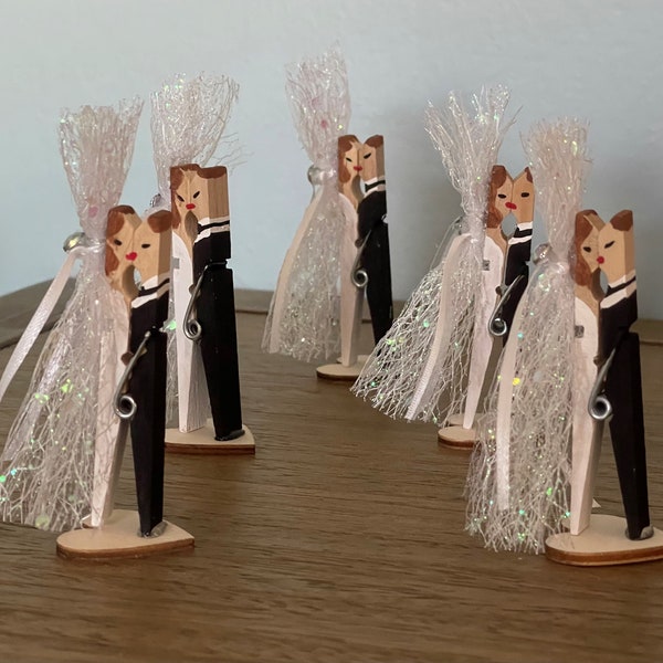 Bride & Groom Clothespin