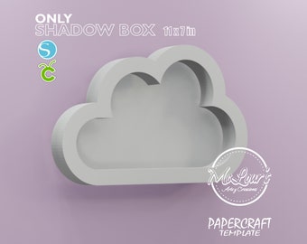 Shadow Box Cloud 11"x7"/DiY Craft/ Template STUDIO SVG/ Home decor/ Cloud Box