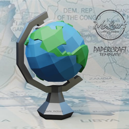 Earth Globe/ DIY Craft/ Terrestrial Globe/ Template PDF Studio - Etsy