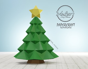 Christmas Tree, Christmas Tree, Template PDF STUDIO SVG, Low Poly, Papercraft Tree, 3D Christmas Tree, Papercraft Christmas, Home decor