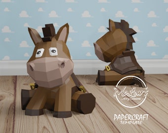 Sitting Horse/ DiY Craft/ Template PDF STUDIO SVG/ Low Poly/ Papercraft Sitting Horse/ 3D Horse/ Origami/ Home decor
