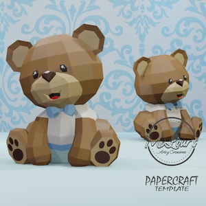 Sitting Bear/ Cute Bear/ Template PDF STUDIO SVG/ Low Poly/ Papercraft Sitting Bear/ 3D Bear/ Sitting Bear/ Craft/ Origami/ Home decor