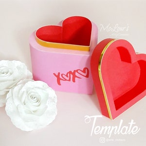 Bombonera Corazón Box/ Paper Favor Box/ Valentine's Day/ Gift Box/ Heart Box/ Studio/ SVG/ Candy Box/ Template/ DIY craft image 1