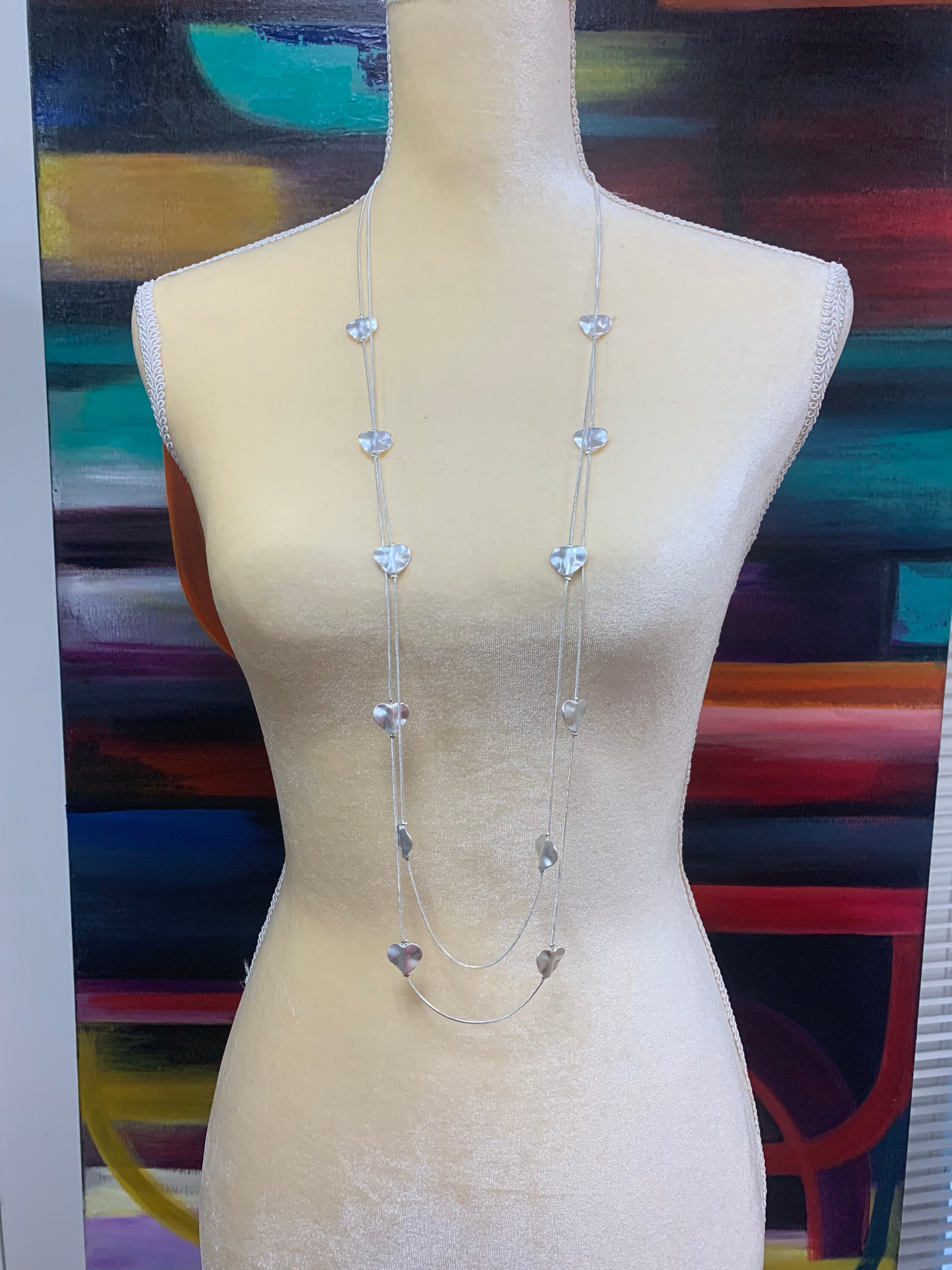 Vintage Multiple Haearts Alhambra Style,long Necklace for Woman,double